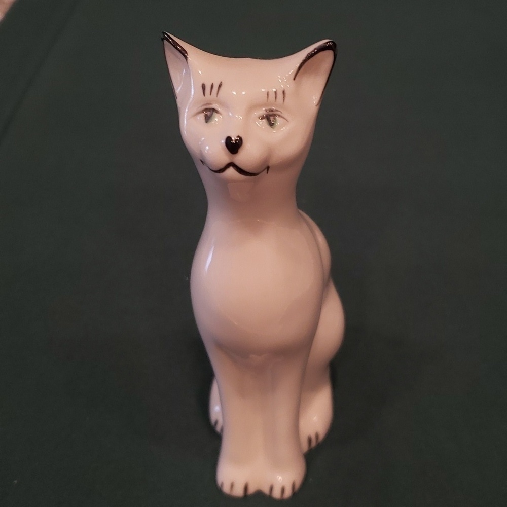 Belleek white cat figurine